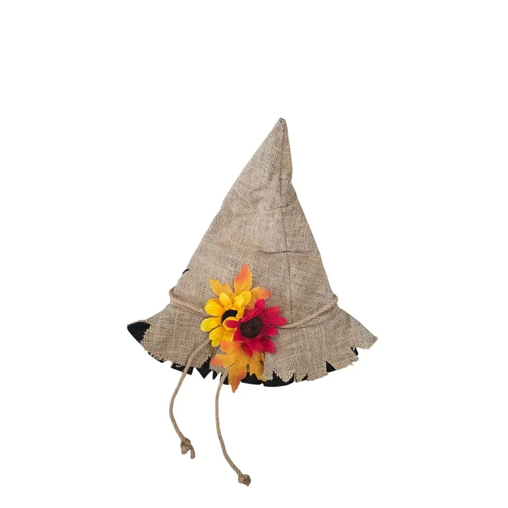Nicky Bigs Novelties Burlap Scarecrow Witch Hat Sunflower Fall Halloween Costume